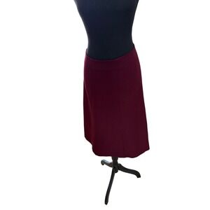 Rafaella Burgundy A-Line Midi Skirt Womens Size 16 Wine Red Lined Stretch Seam